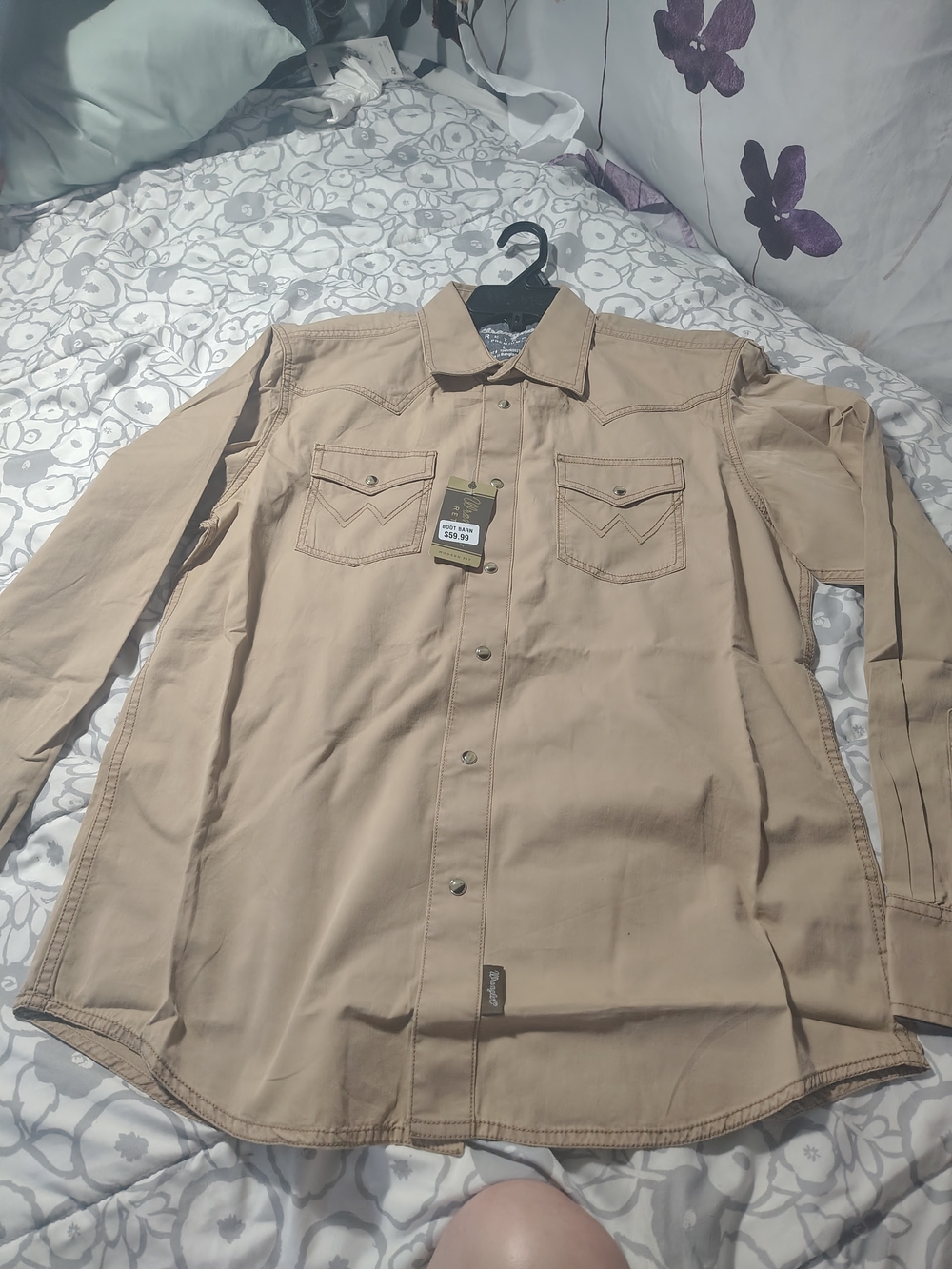 Wrangler Tan Western-Style Lightweight Shirt Jacket